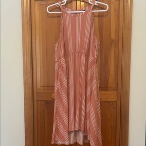 Torrid Pink and White Striped Midi Dress